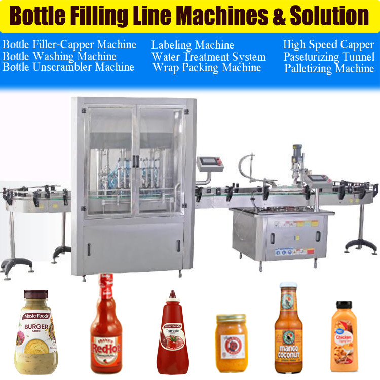 High Speed 4000BPH 0.1L Sauce Filling Machine automatic stainless steel CE