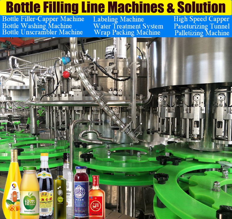 SGS Certified 10000BPH Glass Bottle Juice Filling Machine automatic tree in one bottle capper machine